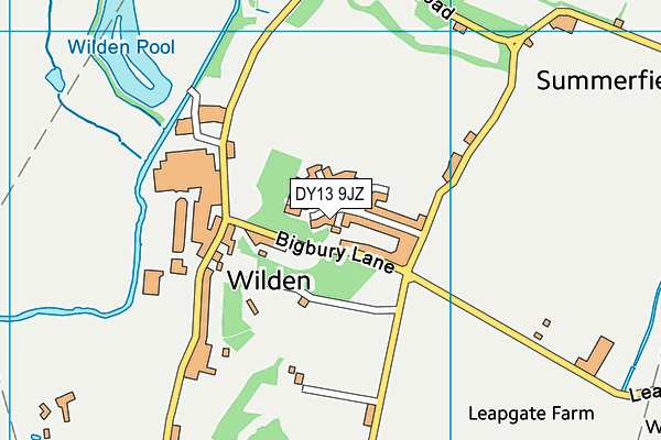 DY13 9JZ map - OS VectorMap District (Ordnance Survey)