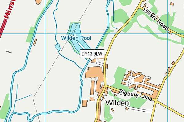 DY13 9LW map - OS VectorMap District (Ordnance Survey)