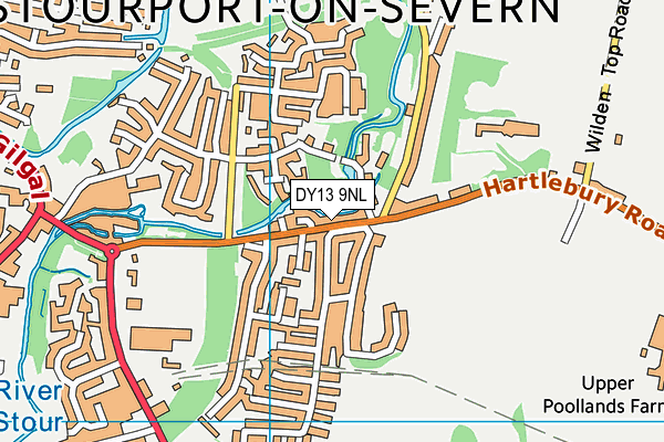 DY13 9NL map - OS VectorMap District (Ordnance Survey)