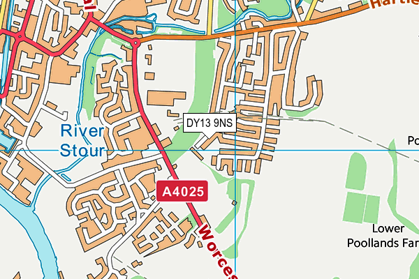 DY13 9NS map - OS VectorMap District (Ordnance Survey)