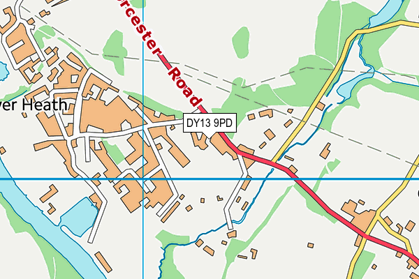 DY13 9PD map - OS VectorMap District (Ordnance Survey)