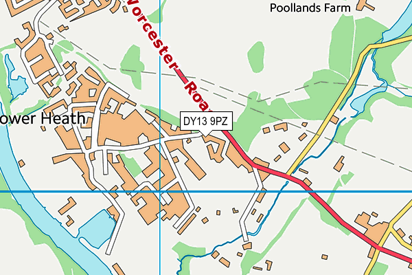 DY13 9PZ map - OS VectorMap District (Ordnance Survey)