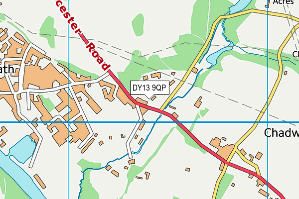 DY13 9QP map - OS VectorMap District (Ordnance Survey)