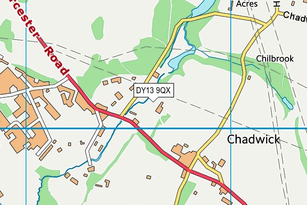 DY13 9QX map - OS VectorMap District (Ordnance Survey)