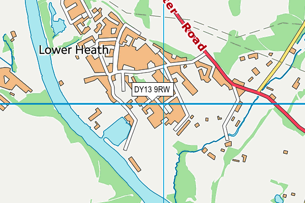 DY13 9RW map - OS VectorMap District (Ordnance Survey)