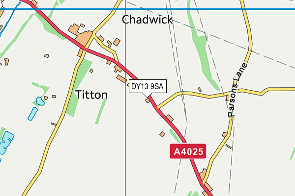 DY13 9SA map - OS VectorMap District (Ordnance Survey)