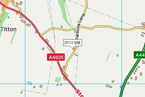 DY13 9SB map - OS VectorMap District (Ordnance Survey)