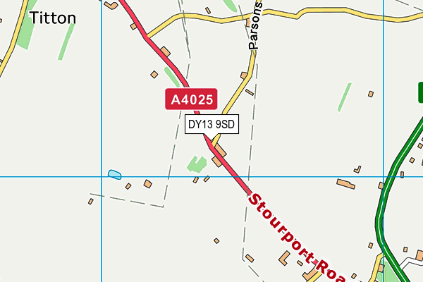 DY13 9SD map - OS VectorMap District (Ordnance Survey)