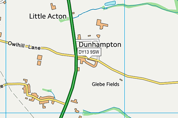 DY13 9SW map - OS VectorMap District (Ordnance Survey)