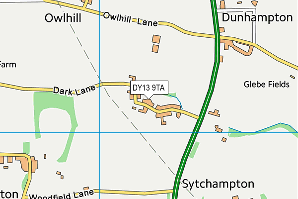 DY13 9TA map - OS VectorMap District (Ordnance Survey)