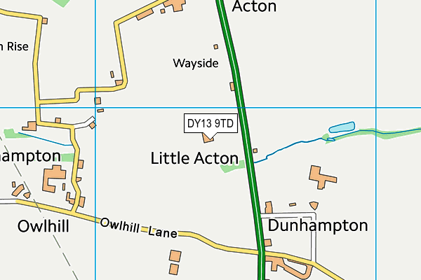 DY13 9TD map - OS VectorMap District (Ordnance Survey)