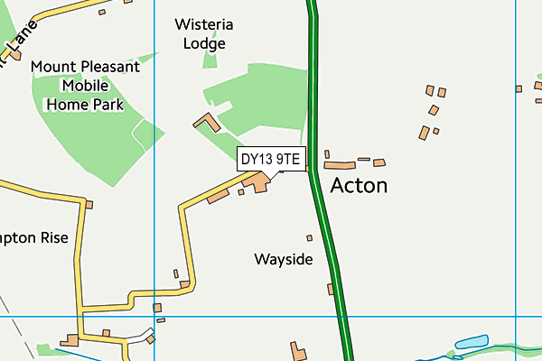 DY13 9TE map - OS VectorMap District (Ordnance Survey)