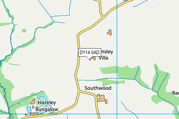 DY14 0AD map - OS VectorMap District (Ordnance Survey)