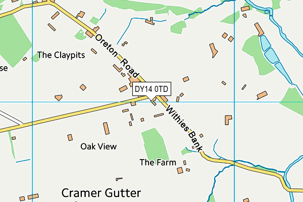 DY14 0TD map - OS VectorMap District (Ordnance Survey)