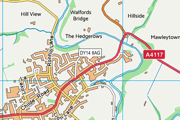 DY14 8AG map - OS VectorMap District (Ordnance Survey)