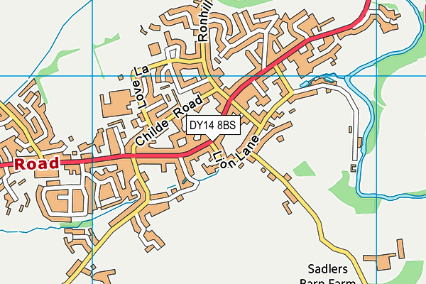 DY14 8BS map - OS VectorMap District (Ordnance Survey)