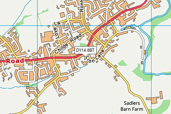 DY14 8BT map - OS VectorMap District (Ordnance Survey)
