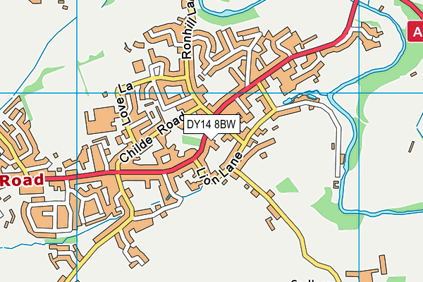 DY14 8BW map - OS VectorMap District (Ordnance Survey)