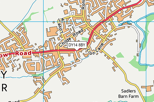 DY14 8BY map - OS VectorMap District (Ordnance Survey)