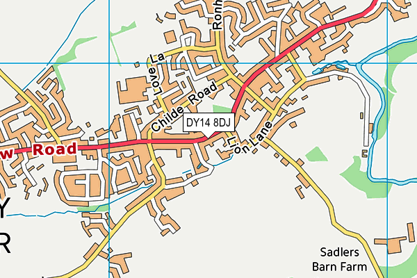 DY14 8DJ map - OS VectorMap District (Ordnance Survey)