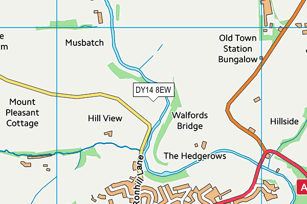 DY14 8EW map - OS VectorMap District (Ordnance Survey)