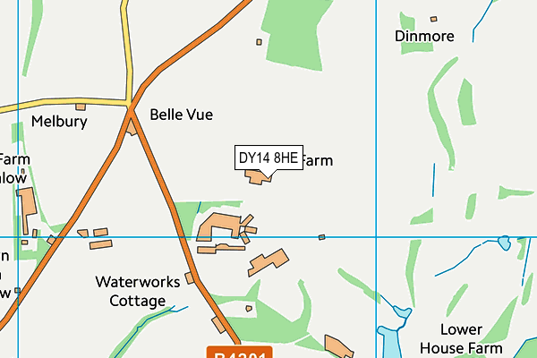 DY14 8HE map - OS VectorMap District (Ordnance Survey)