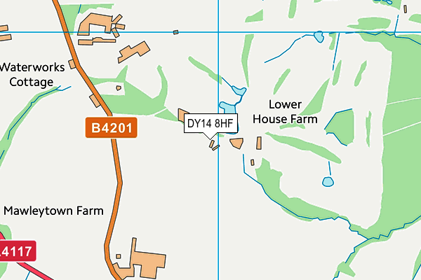 DY14 8HF map - OS VectorMap District (Ordnance Survey)