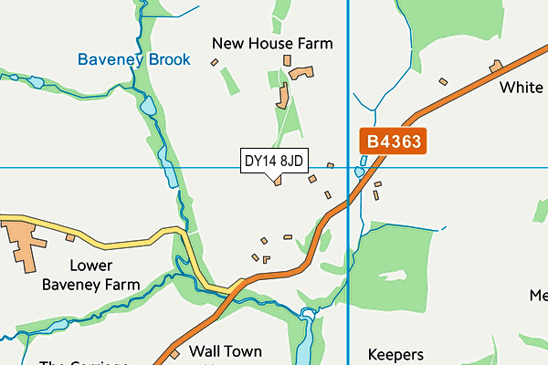DY14 8JD map - OS VectorMap District (Ordnance Survey)