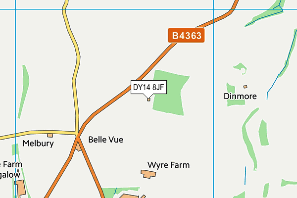 DY14 8JF map - OS VectorMap District (Ordnance Survey)