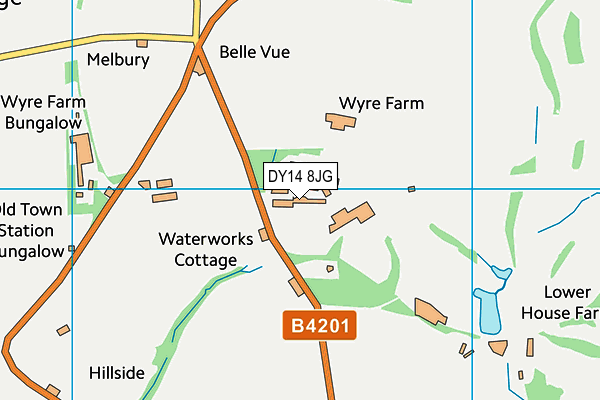 DY14 8JG map - OS VectorMap District (Ordnance Survey)