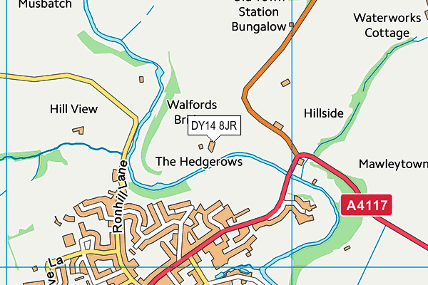 DY14 8JR map - OS VectorMap District (Ordnance Survey)