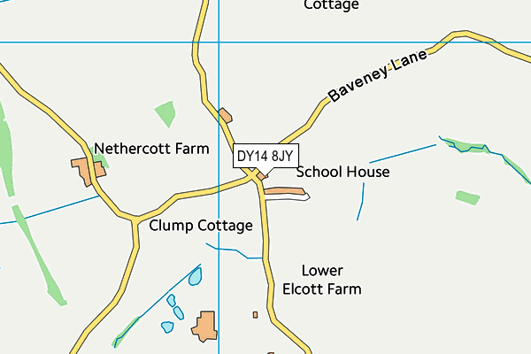 DY14 8JY map - OS VectorMap District (Ordnance Survey)