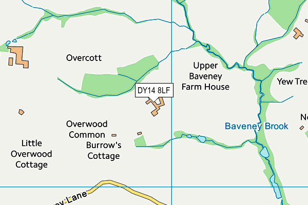 DY14 8LF map - OS VectorMap District (Ordnance Survey)