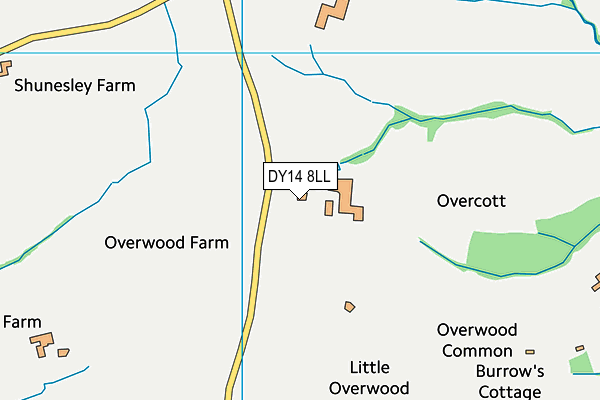 DY14 8LL map - OS VectorMap District (Ordnance Survey)