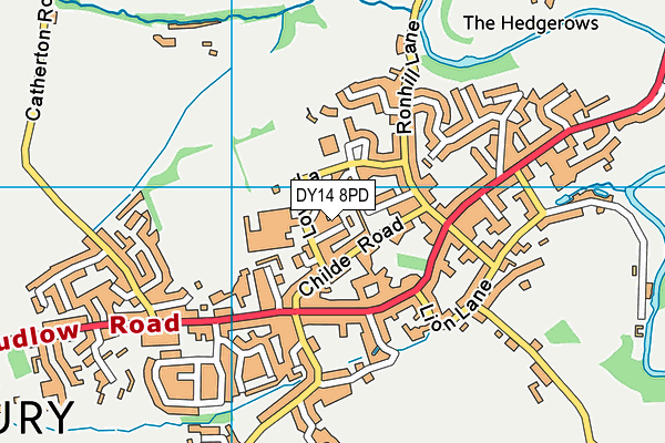 DY14 8PD map - OS VectorMap District (Ordnance Survey)