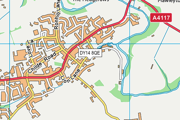 DY14 8QE map - OS VectorMap District (Ordnance Survey)