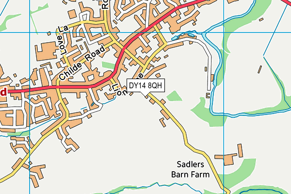 DY14 8QH map - OS VectorMap District (Ordnance Survey)