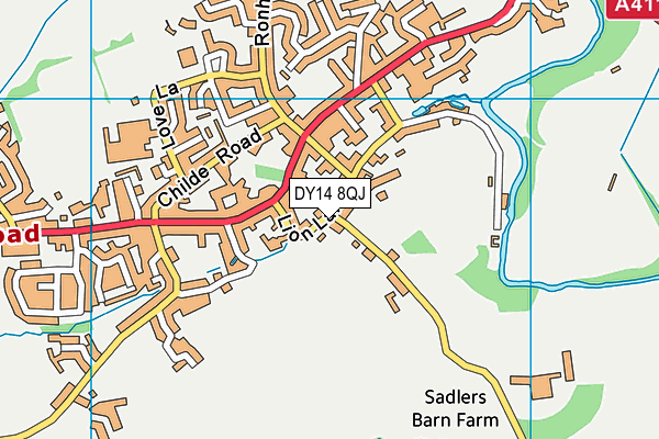 DY14 8QJ map - OS VectorMap District (Ordnance Survey)