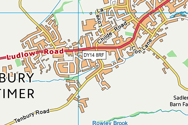 DY14 8RF map - OS VectorMap District (Ordnance Survey)