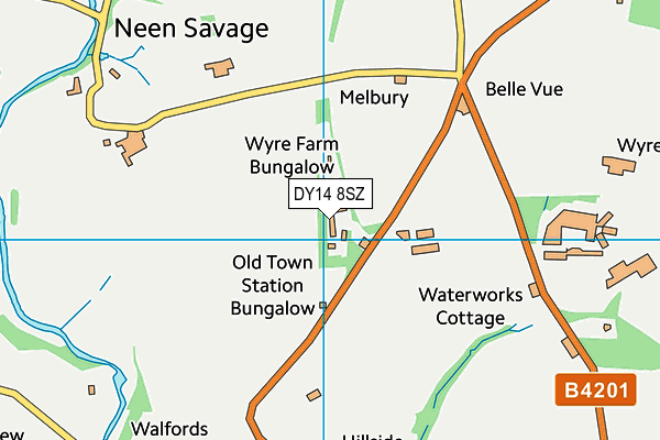 DY14 8SZ map - OS VectorMap District (Ordnance Survey)