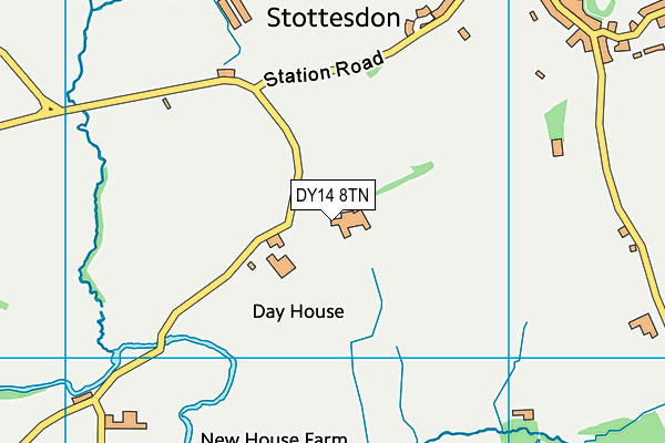DY14 8TN map - OS VectorMap District (Ordnance Survey)