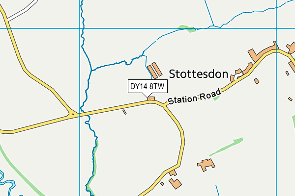 DY14 8TW map - OS VectorMap District (Ordnance Survey)