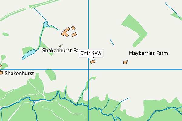 DY14 9AW map - OS VectorMap District (Ordnance Survey)
