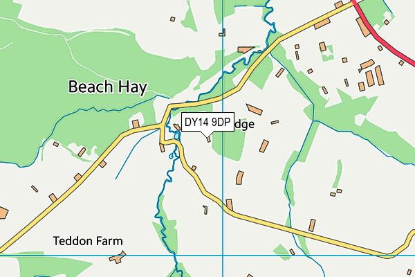 DY14 9DP map - OS VectorMap District (Ordnance Survey)