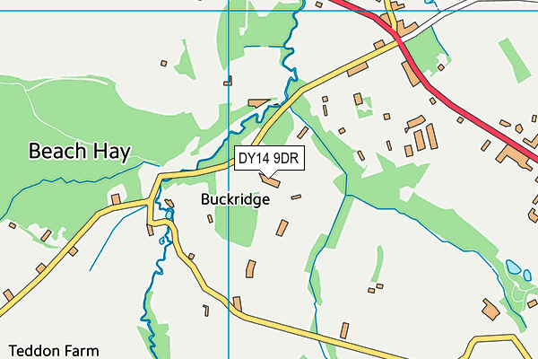 DY14 9DR map - OS VectorMap District (Ordnance Survey)