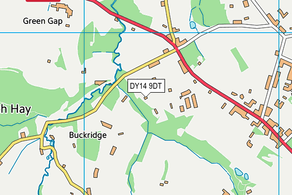DY14 9DT map - OS VectorMap District (Ordnance Survey)
