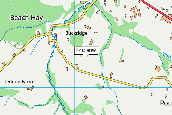 DY14 9DW map - OS VectorMap District (Ordnance Survey)