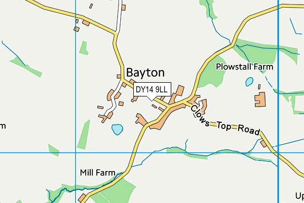 DY14 9LL map - OS VectorMap District (Ordnance Survey)