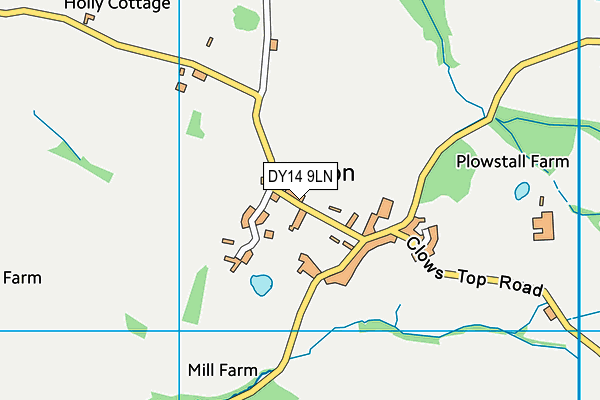 DY14 9LN map - OS VectorMap District (Ordnance Survey)