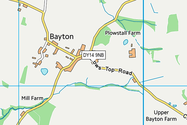 DY14 9NB map - OS VectorMap District (Ordnance Survey)